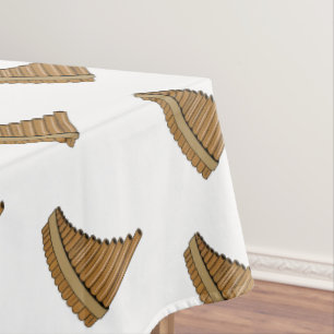 Pan flute / panpipes cartoon illustration tablecloth