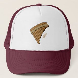 Pan flute / panpipes cartoon illustration  trucker hat