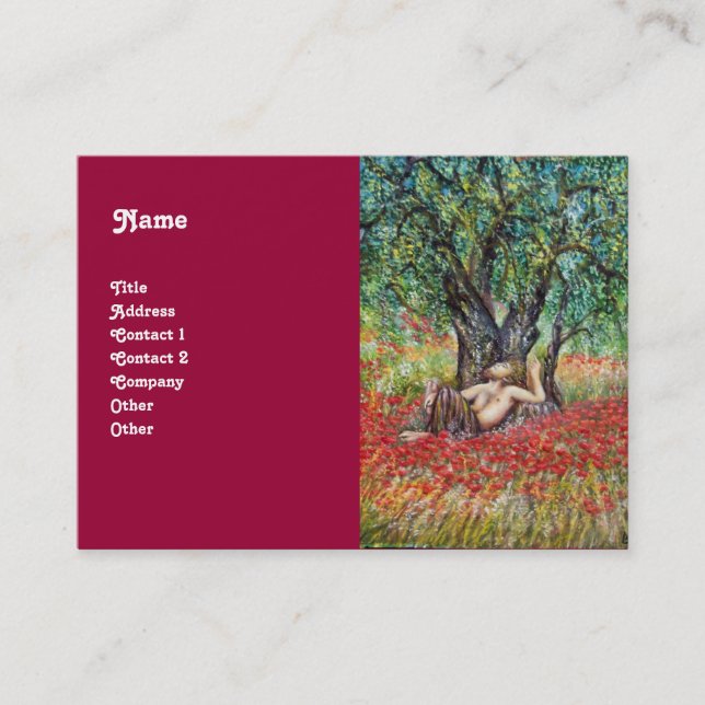 PAN, OLIVE TREE AND POPPY FIELDS BUSINESS CARD (Front)