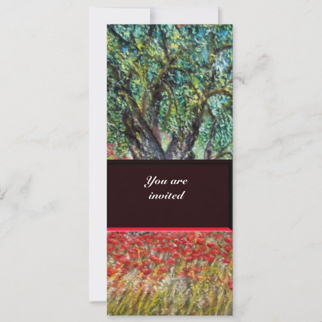PAN, OLIVE TREE AND POPPY FIELDS INVITATION (Front)
