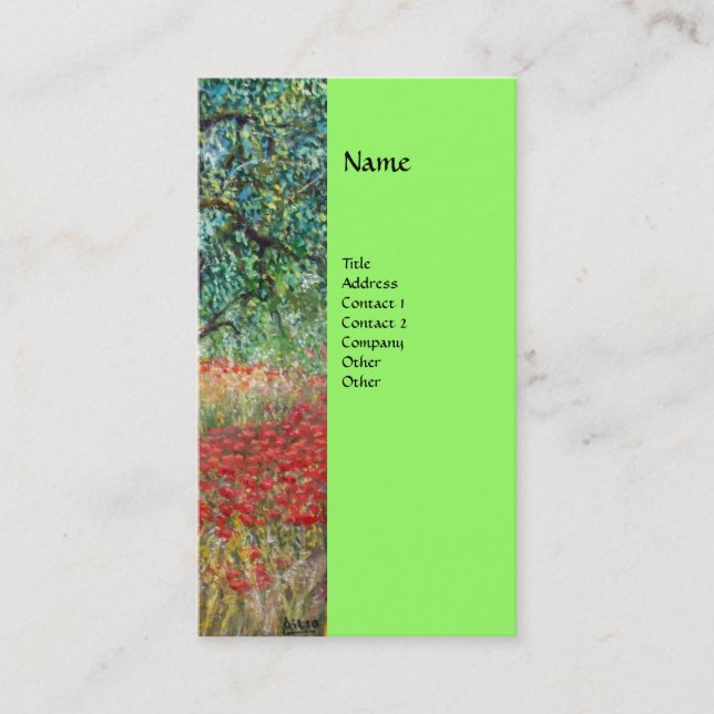 PAN,OLIVE TREE AND POPPY FIELDS monogram Business Card (Front)