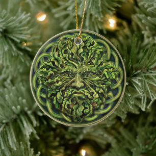 Pan Pagan God Celtic Green Man Yule Wiccan Witch Ceramic Tree Decoration