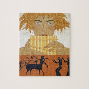 Pan Piper, illustration from 'Les Mythes' by Paul Jigsaw Puzzle