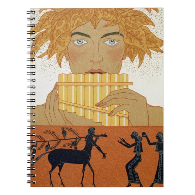 Pan Piper, illustration from 'Les Mythes' by Paul Spiral Notebook (Front)