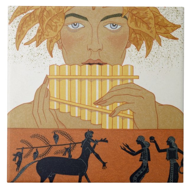 Pan Piper, illustration from 'Les Mythes' by Paul Tile (Front)