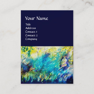 PAN PLAYING FLUTE AND DEER IN GREEN WOODLAND BUSINESS CARD