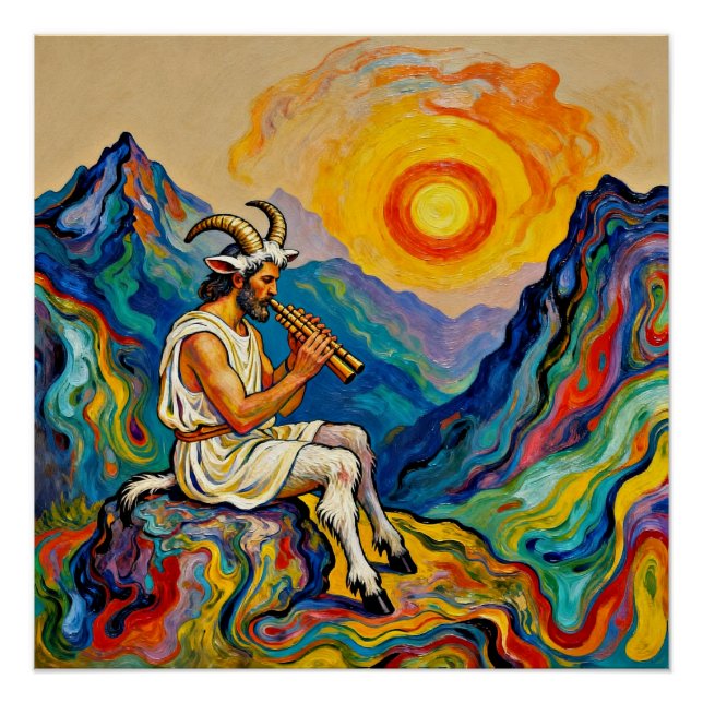 Pan plays his Pipes Poster (Front)