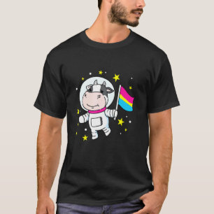 Pan Pride Cow In Space Pansexual T-Shirt