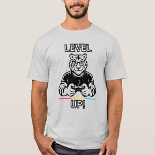 Pan Pride Gaymer Tiger Level Up Tee - Gamer Tshirt