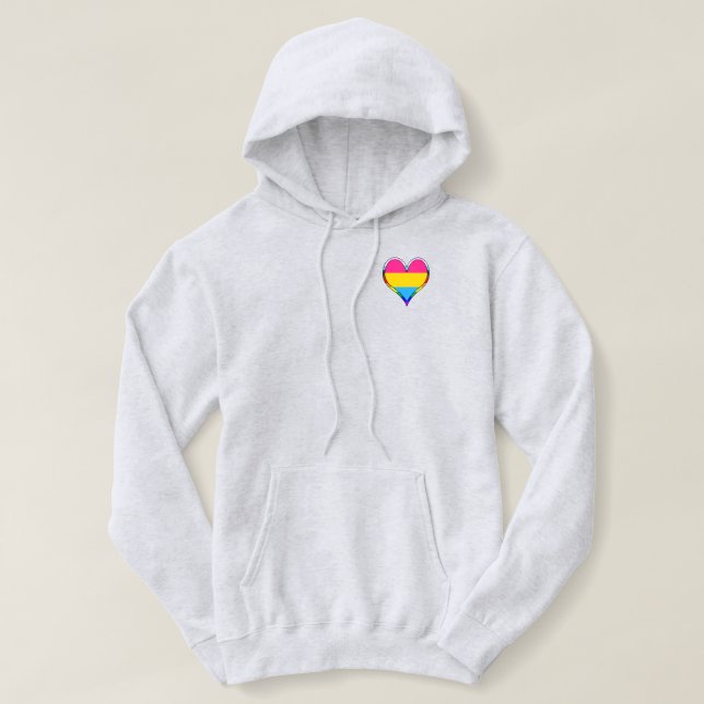 Pan Pride Heart Hoodie (Design Front)