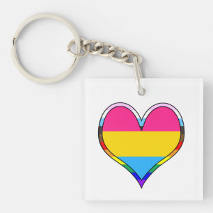 Pan Pride Heart Key Ring