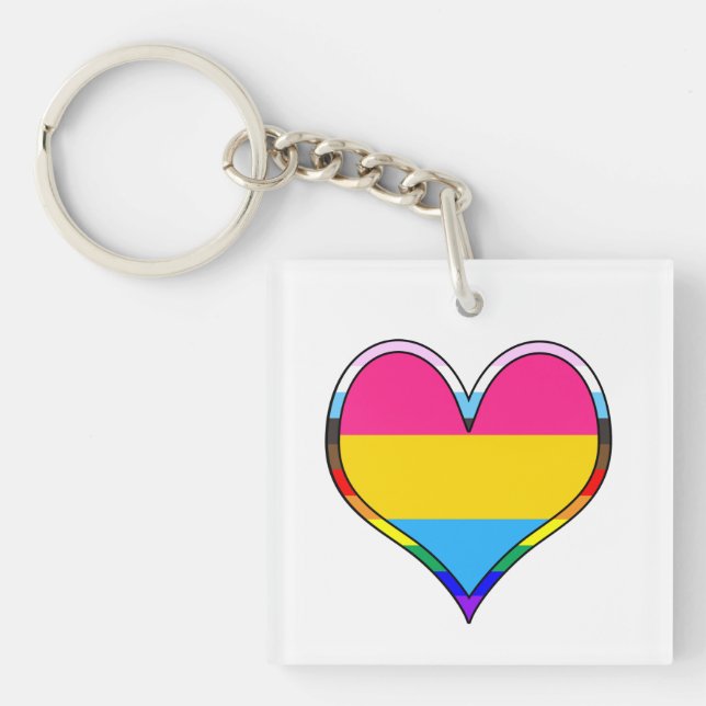 Pan Pride Heart Key Ring (Front)