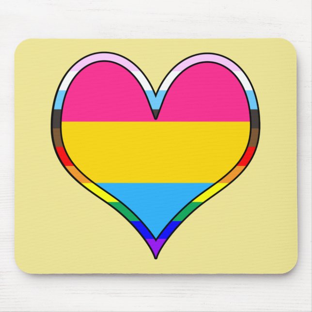Pan Pride Heart Mouse Pad (Front)