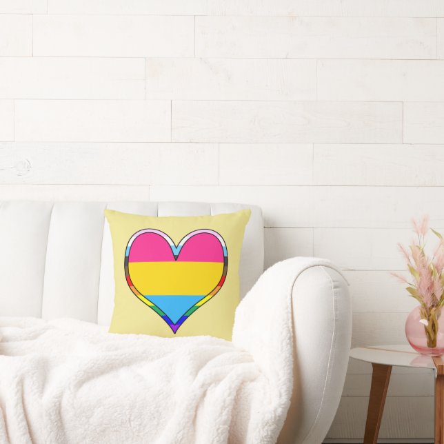 Pan Pride Heart Throw Pillow (Couch)