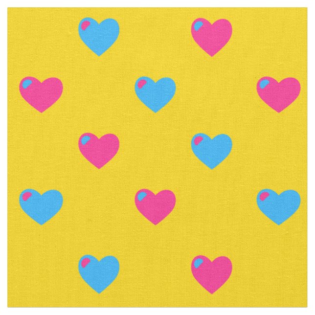 Pan Pride Hearts Fabric (Close Up)