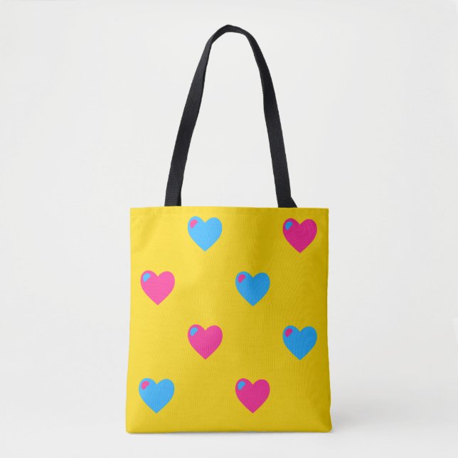 Pan Pride Hearts Tote Bag (Front)