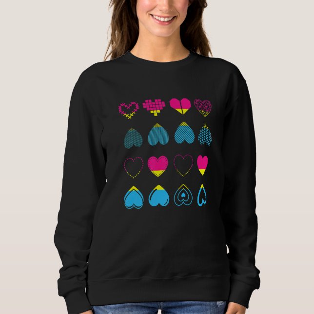 Pan Pride Pansexuality Flag Heart Lgbt Pride Month Sweatshirt (Front)