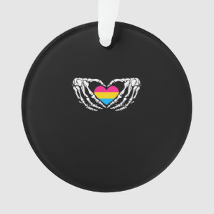 Pan Pride Skeleton Halloween Pan Goth Heart Ornament