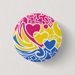 Pan Pride Squiggles 3 Cm Round Badge
