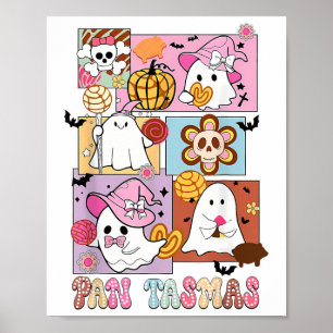 Pan Tasmas Ghost Pumpkin Spooky Conchas Halloween Poster
