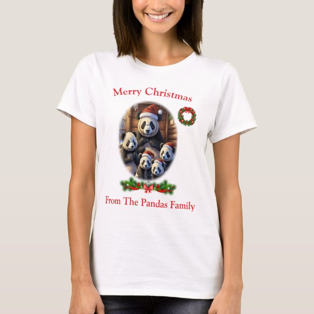 Panada Bear Christmas T-Shirt (Front)