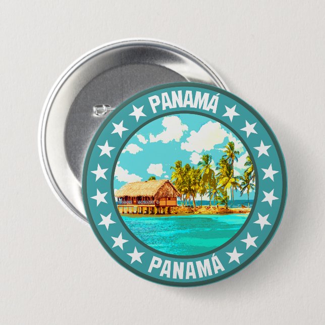 Panama                                             7.5 cm round badge (Front & Back)