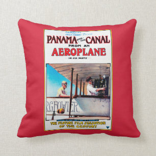 Panama and the Canal Aeroplane Movie Promo Poste Cushion
