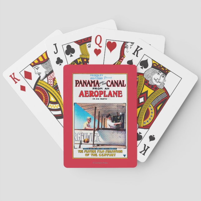 Panama and the Canal Aeroplane Movie Promo Poste Playing Cards (Back)