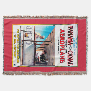 Panama and the Canal Aeroplane Movie Promo Poste Throw Blanket
