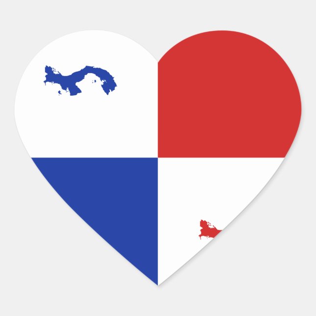 Panama Banner Heart Sticker (Front)