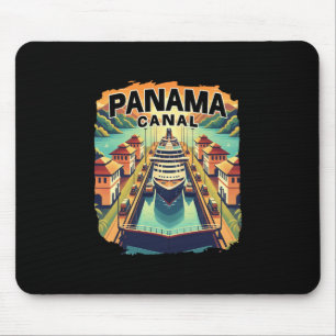 Panama Canal Cruise Trip Boat Ship Vintage Graphic Mouse Pad