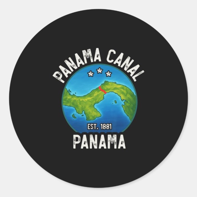 Panama Canal Est.1881  Classic Round Sticker (Front)