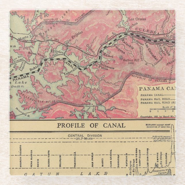 Panama Canal Glass Coaster (Front)