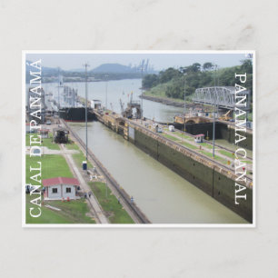 panama canal lake postcard