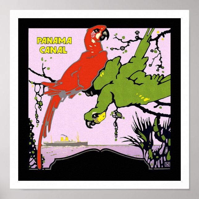 Panama Canal Latin America Ship Vintage Travel Poster (Front)