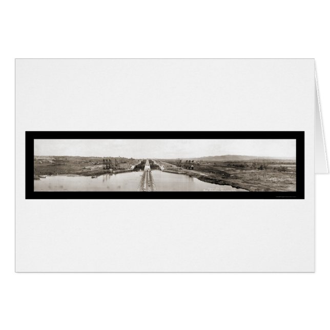 Panama Canal Locks Photo 1913 (Front Horizontal)
