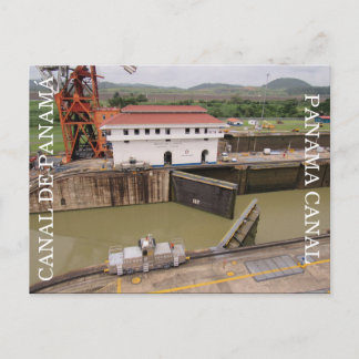 panama canal opening postcard