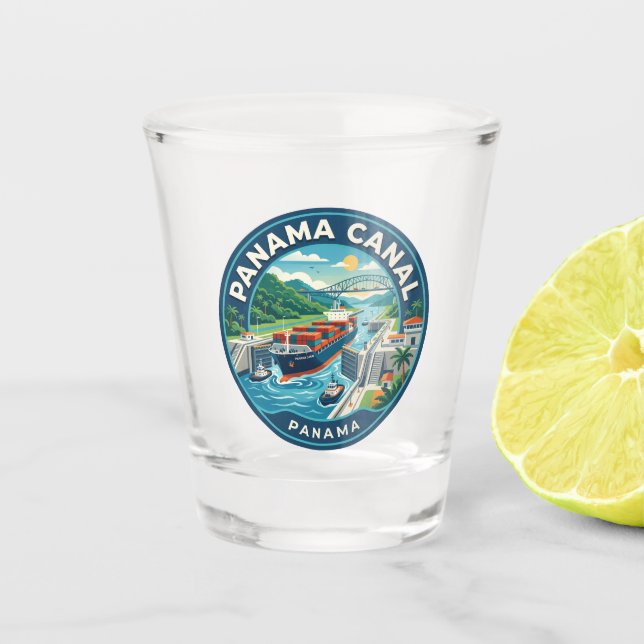 Panama Canal Panama Shot Glass (Front)