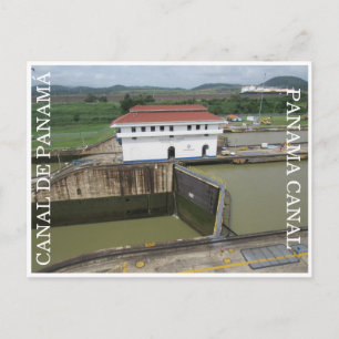 panama canal plan postcard