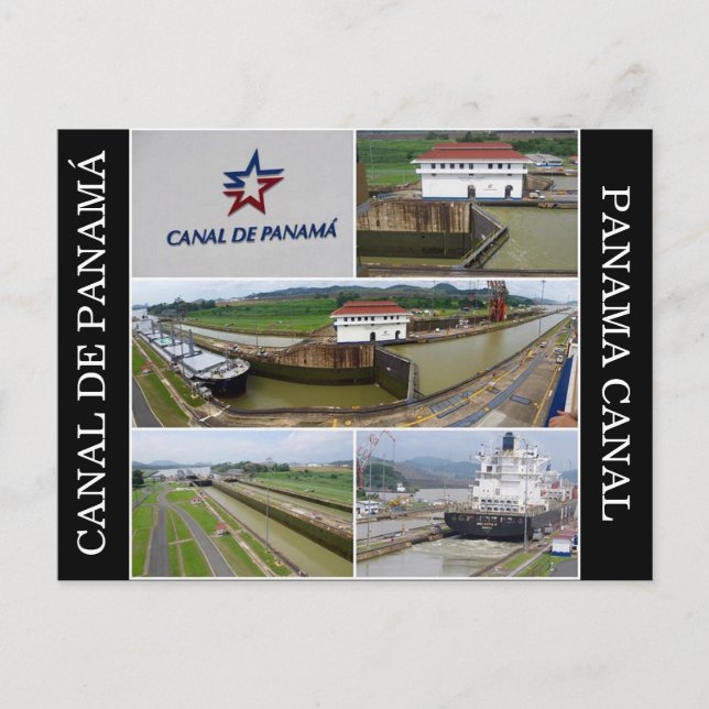 panama canal postcard (Front)