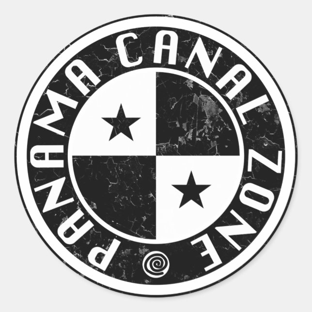 Panama Canal Zone Circle Design Classic Round Sticker (Front)