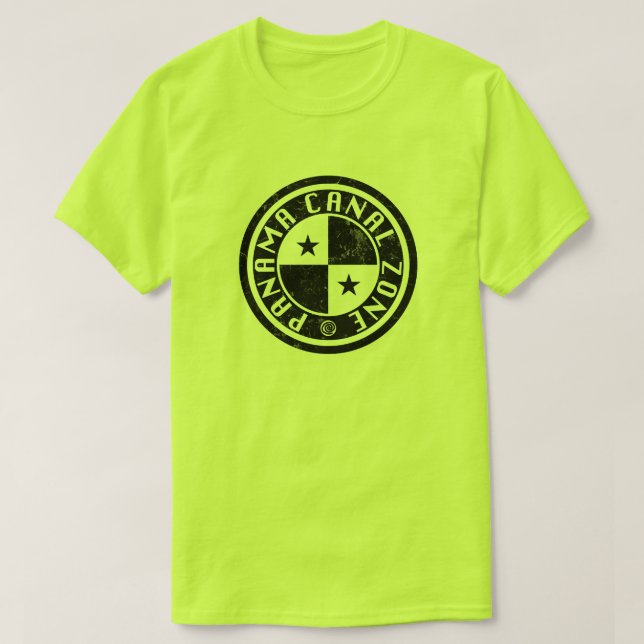 Panama Canal Zone Circle Design T-Shirt (Design Front)