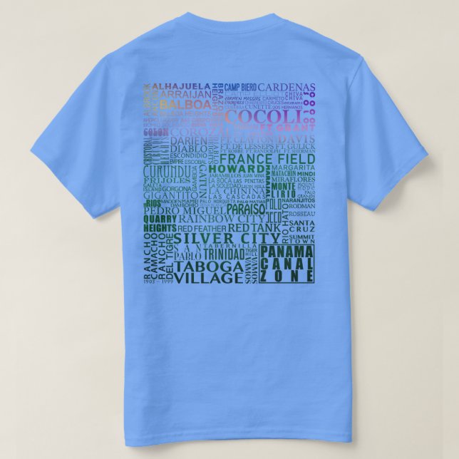 Panama Canal Zone Every Location (Tropical Sunset) T-Shirt (Design Back)