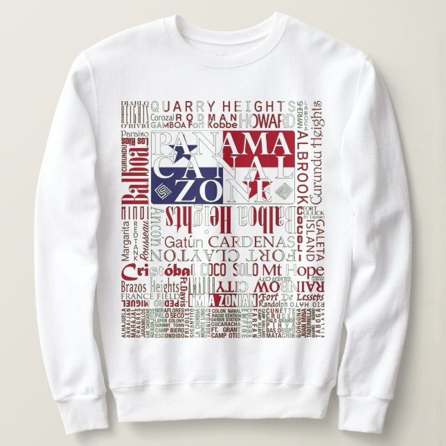 Panama Canal Zone Locations w/ Colours Sweatshirt (Design Front)