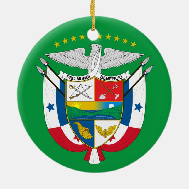 Panama Ceramic Christmas Ornament (Back)