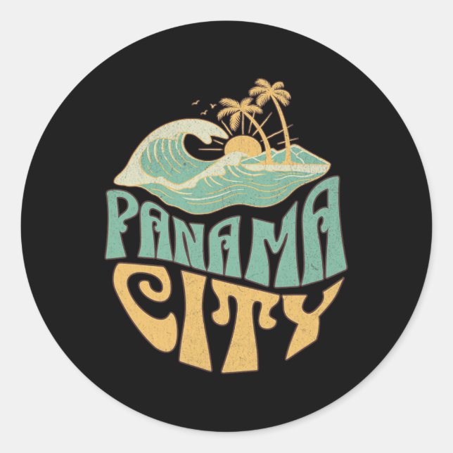 Panama City _1  Classic Round Sticker (Front)