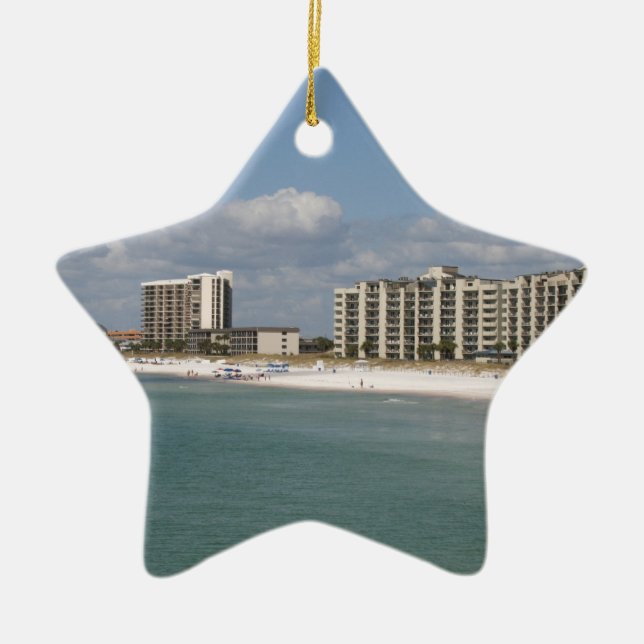 Panama City Beach, Florida Ceramic Tree Decoration (Front)