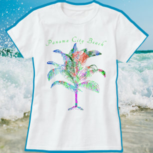 Panama City Beach Florida Colourful Bright Palm T- T-Shirt