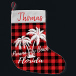 Panama City Beach Florida Palm Trees Small Christmas Stocking<br><div class="desc">Panama City Beach Florida Palm Trees Small Christmas Stocking.  Enjoy a beach vacation Christmas in Panama City Beach Florida. Hang these adorable stockings by the chimney for a stocking full of goodies on Christmas morning.</div>