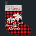 Panama City Beach Florida Palm Trees Small Christmas Stocking<br><div class="desc">Panama City Beach Florida Palm Trees Small Christmas Stocking.  Enjoy a beach vacation Christmas in Panama City Beach Florida. Hang these adorable stockings by the chimney for a stocking full of goodies on Christmas morning.</div>